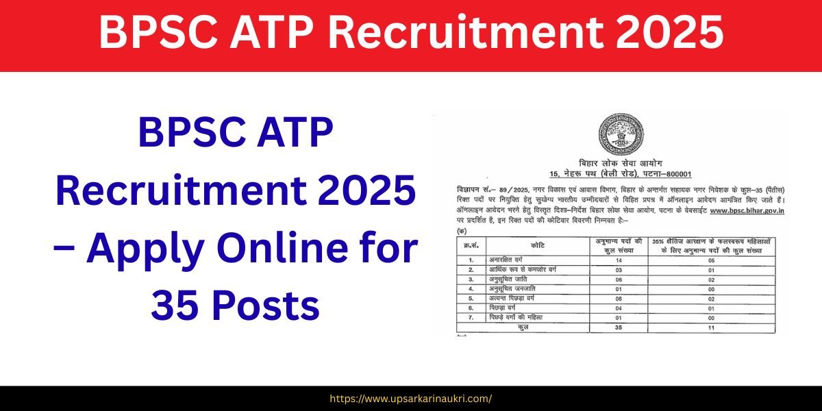 BPSC ATP Recruitment 2025 – Apply Online for 35 Posts