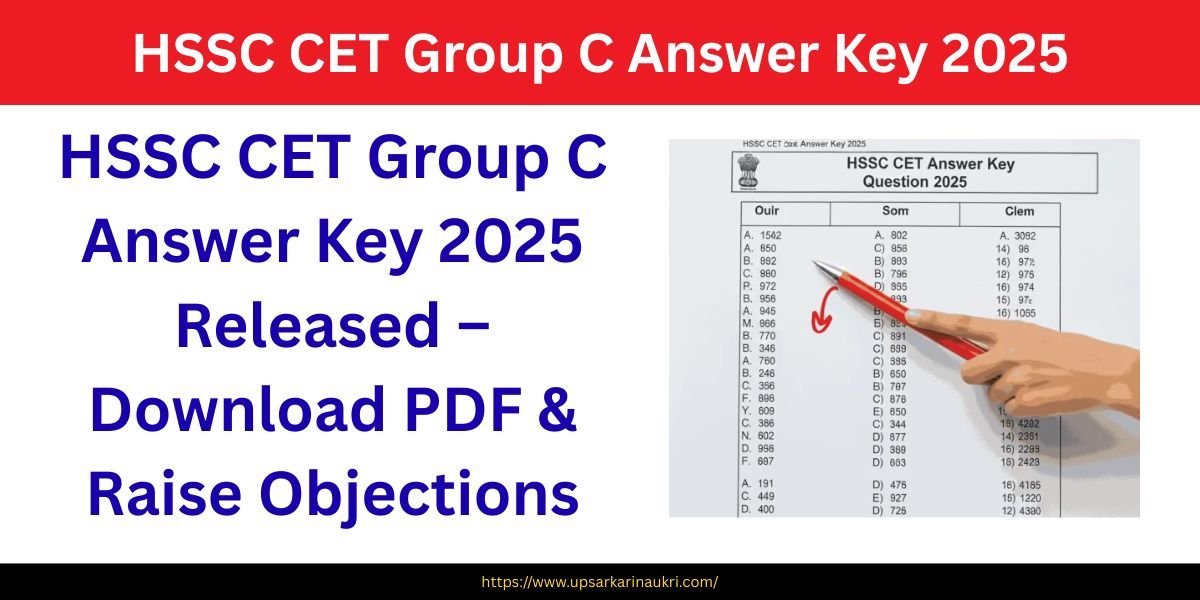 HSSC CET Group C Answer Key 2025 Released – Download PDF & Raise Objections