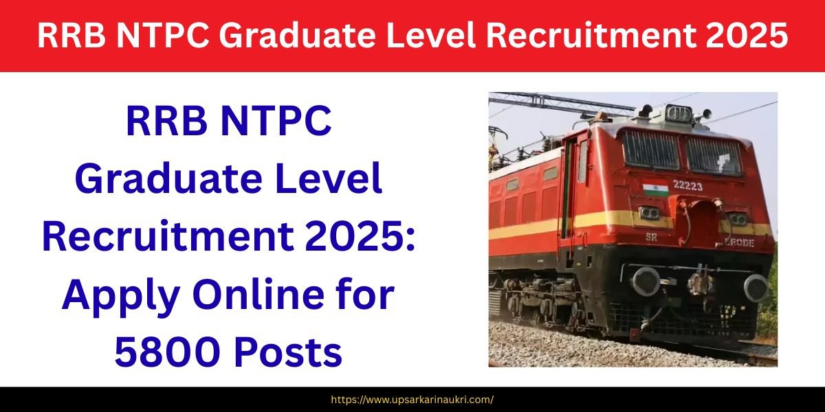 RRB NTPC Graduate Level Recruitment 2025 Apply Online for 5800 Posts