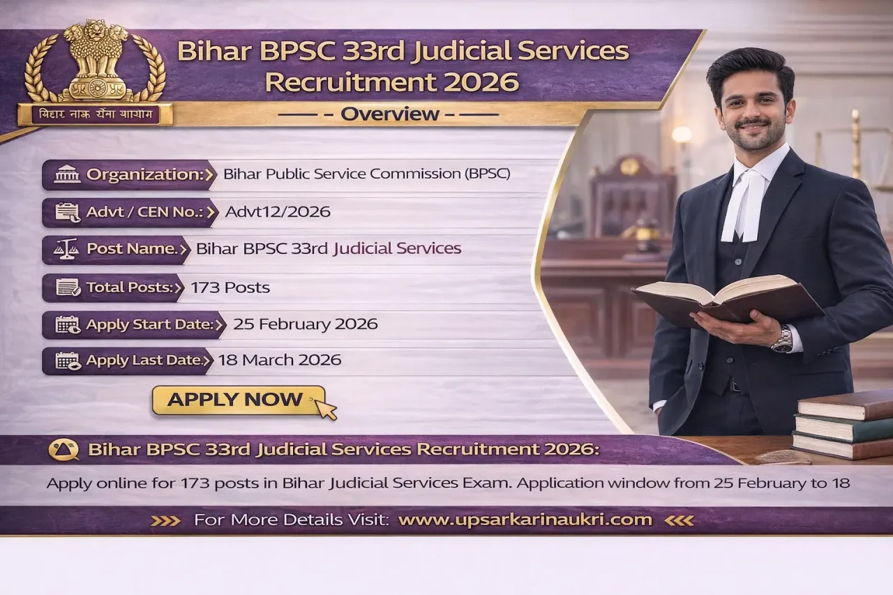 Bihar BPSC 33rd Judicial Services Recruitment 2026