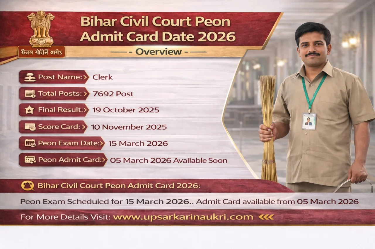 Bihar Civil Court Peon Admit Card Date 2026