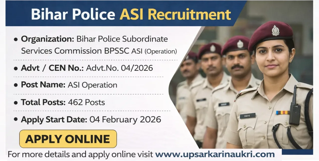 Bihar Police BPSSC ASI (Operation) Recruitment 2026