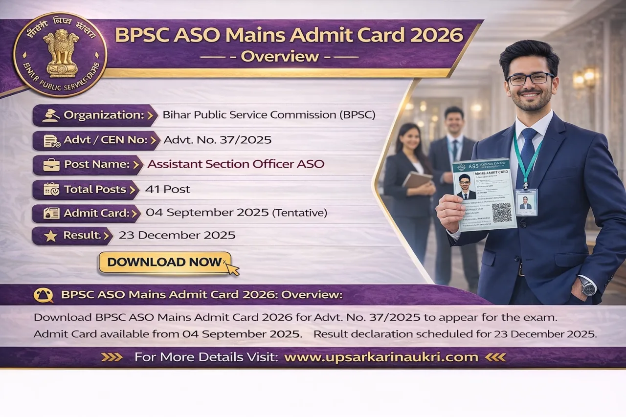 BPSC ASO Mains Admit Card 2026