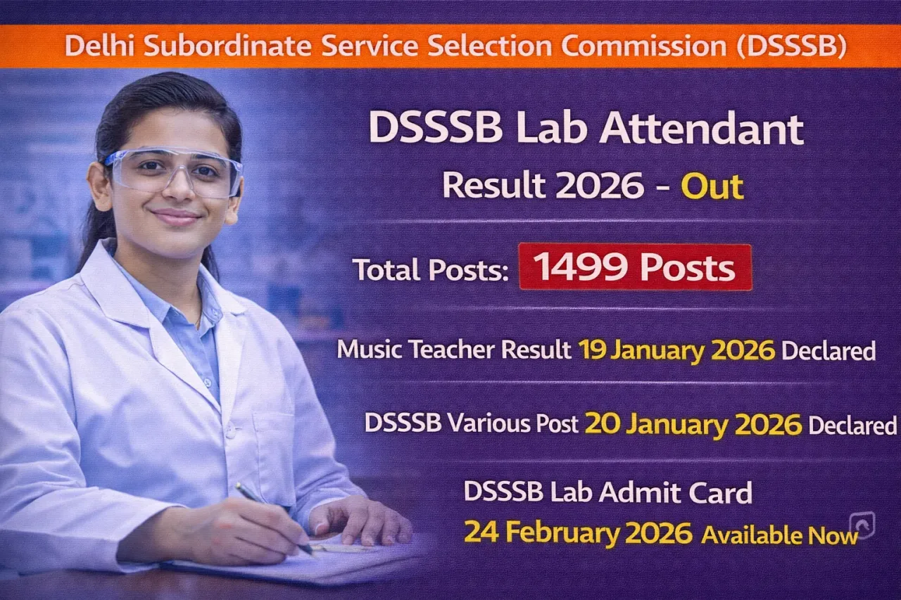 DSSSB Lab Attendant Result 2026 – Out