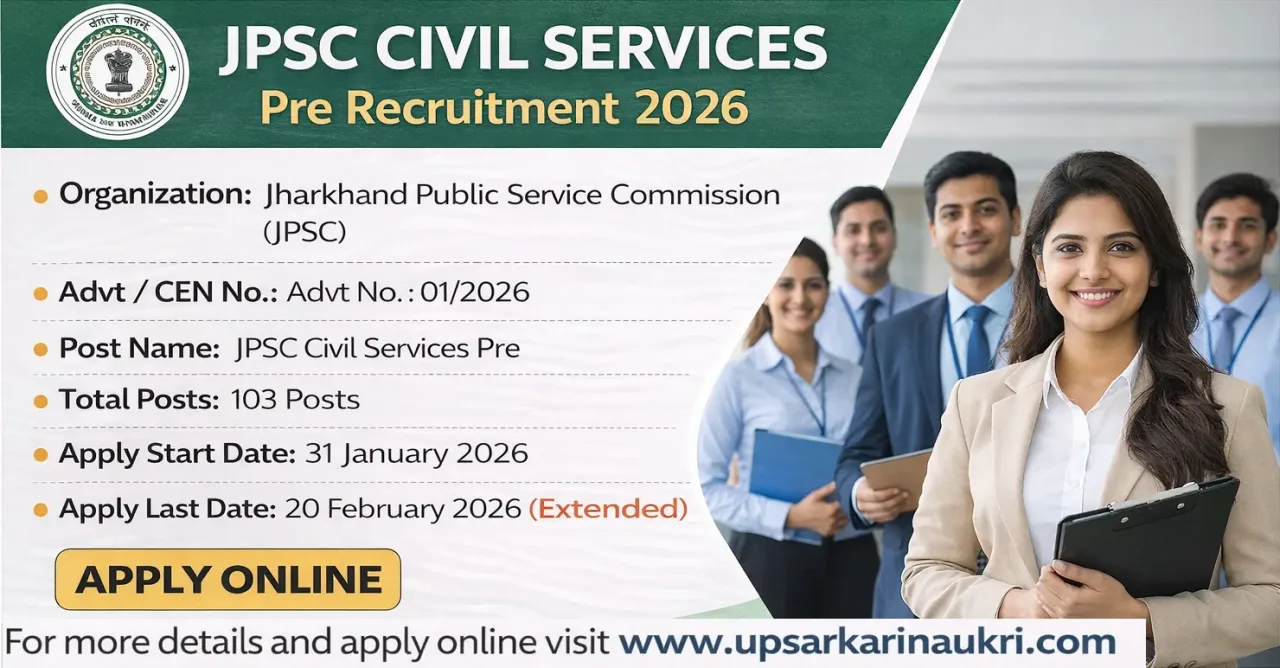 JPSC Civil Services Pre Recruitment 2026