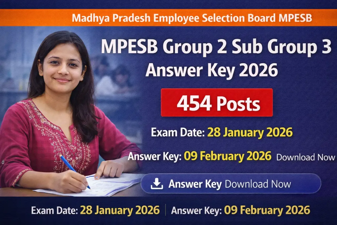 MPESB Group 2 Sub Group 3 Answer Key 2026