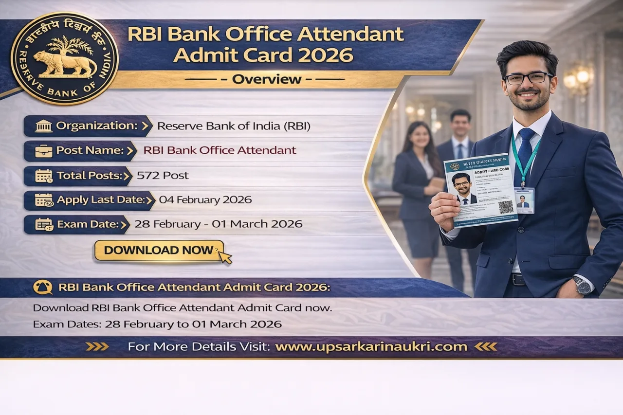 RBI Bank Office Attendant Admit Card 2026