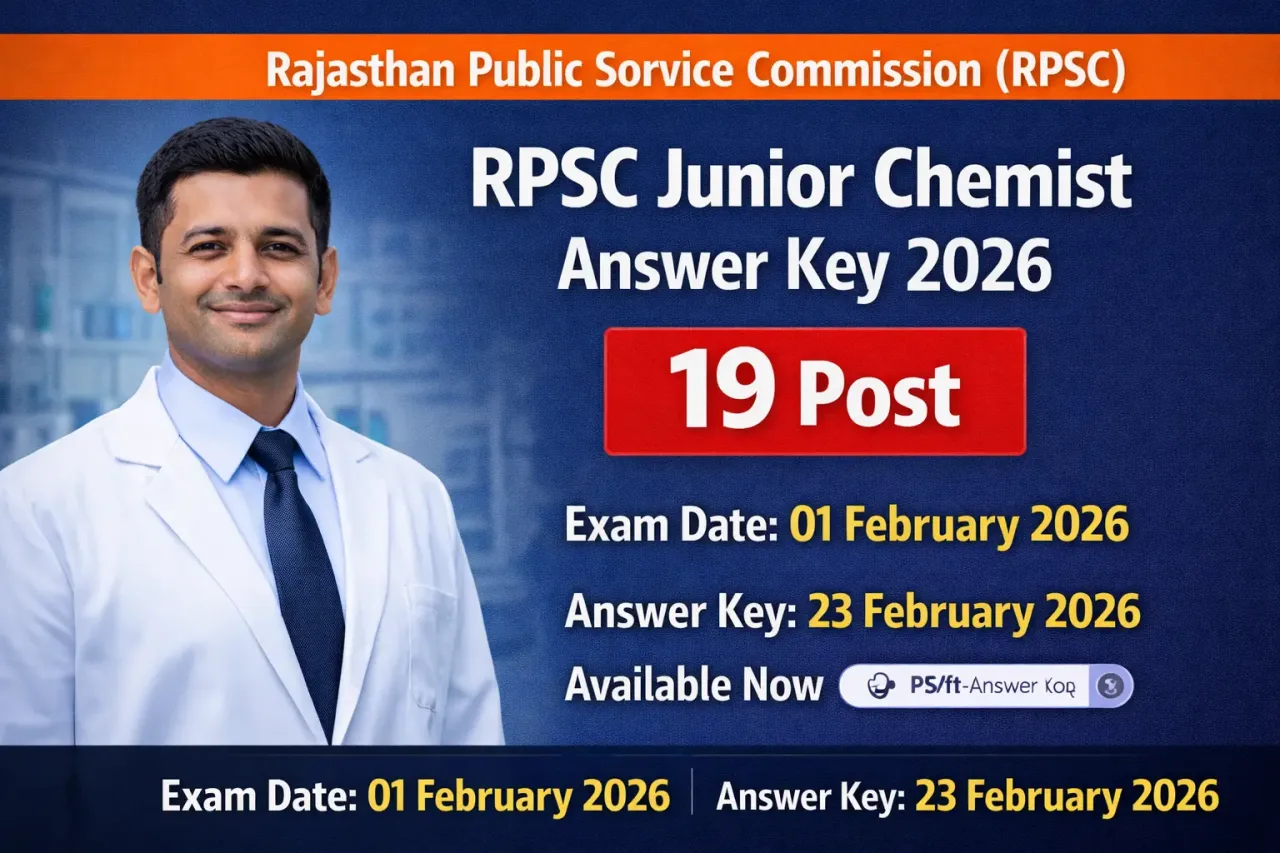 RPSC Junior Chemist Answer Key 2026