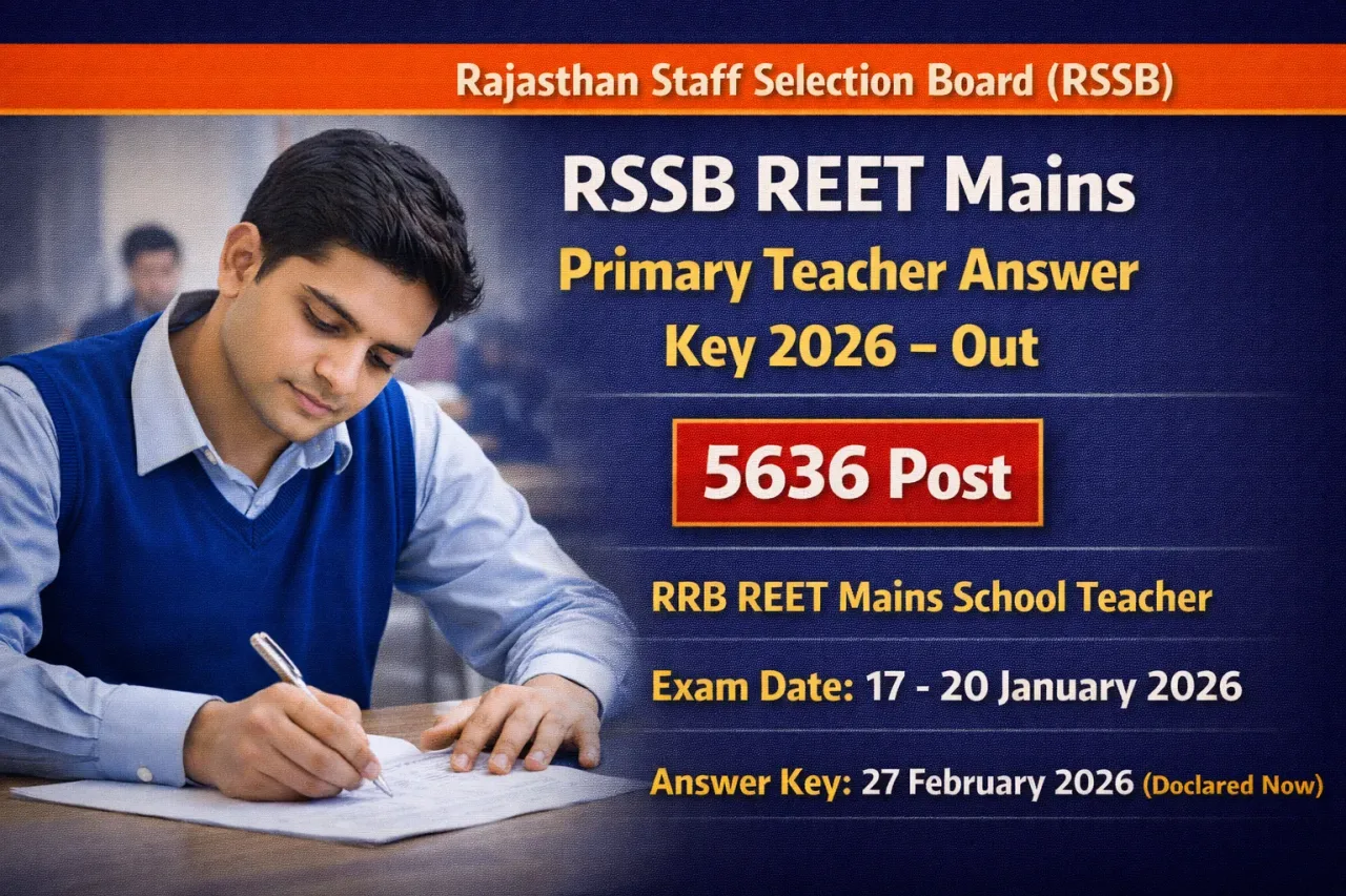 RSSB REET Mains Primary Teacher Answer Key 2026