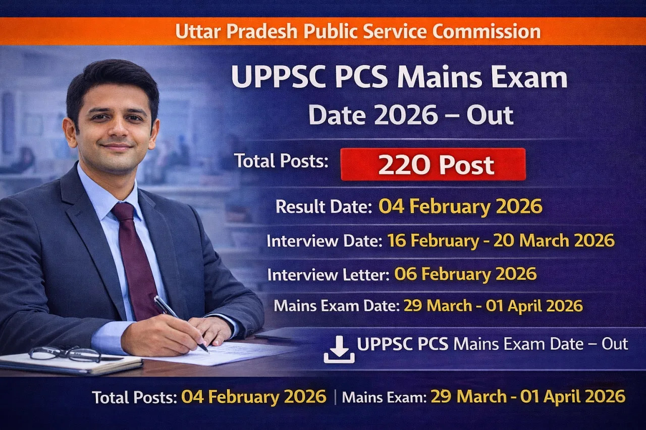 UPPSC PCS Mains Exam Date 2026