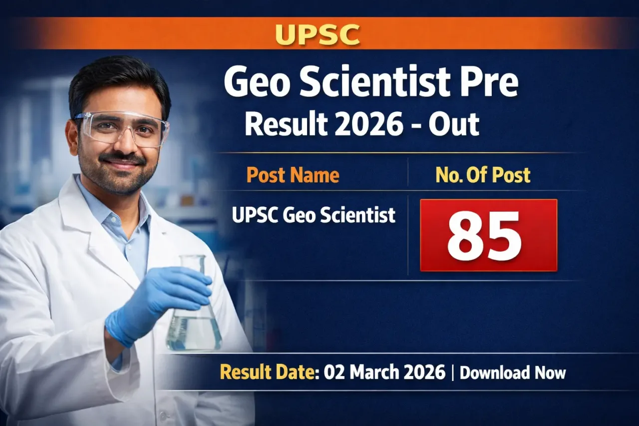 UPSC Geo Scientist Pre Result 2026