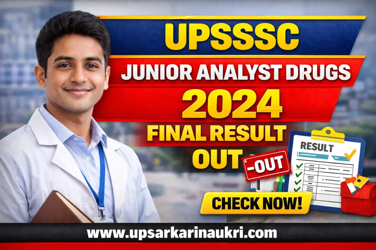 UPSSSC Junior Analyst Drugs 2024 Final Result – Out