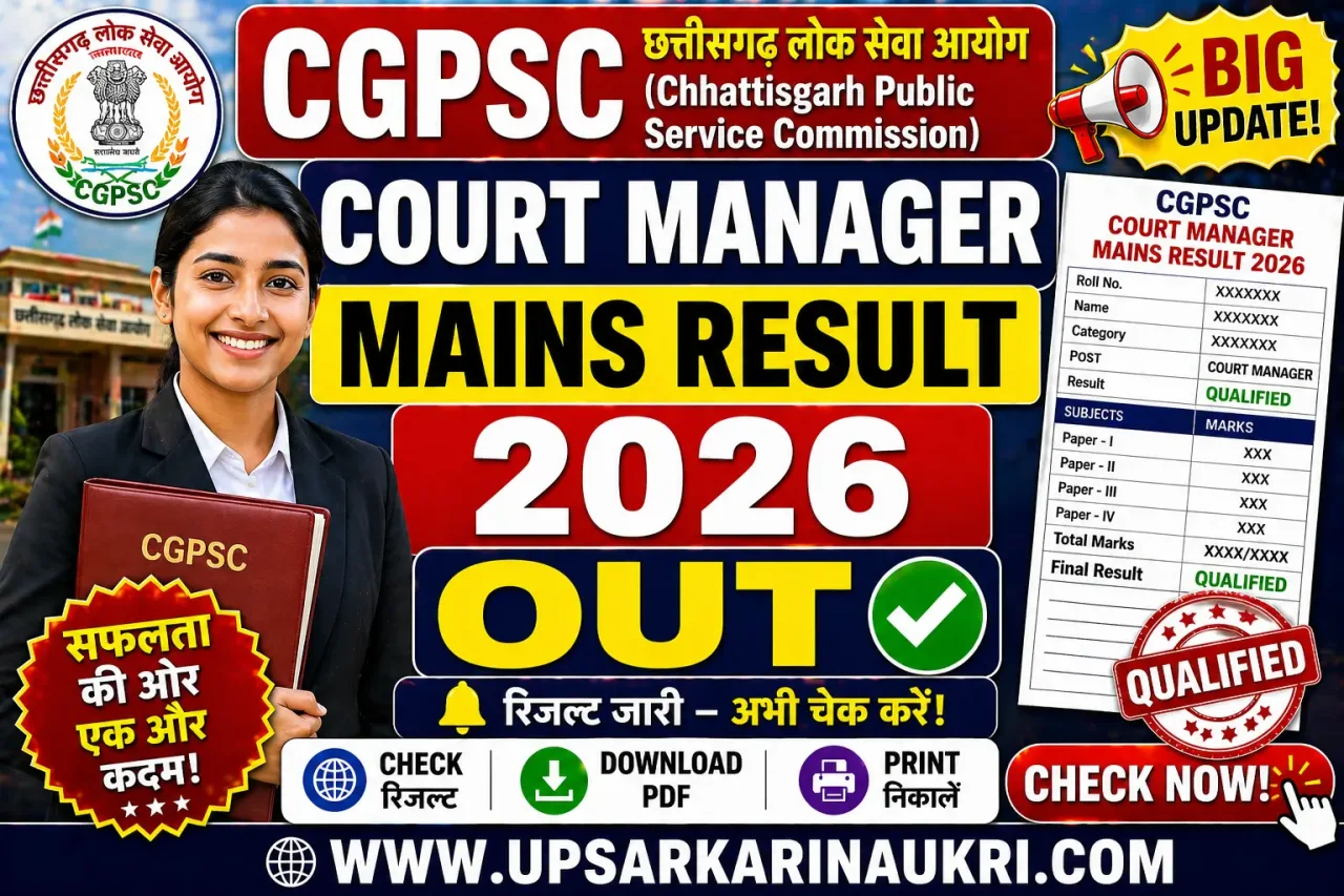 CGPSC Court Manager Mains Result 2026 – Out