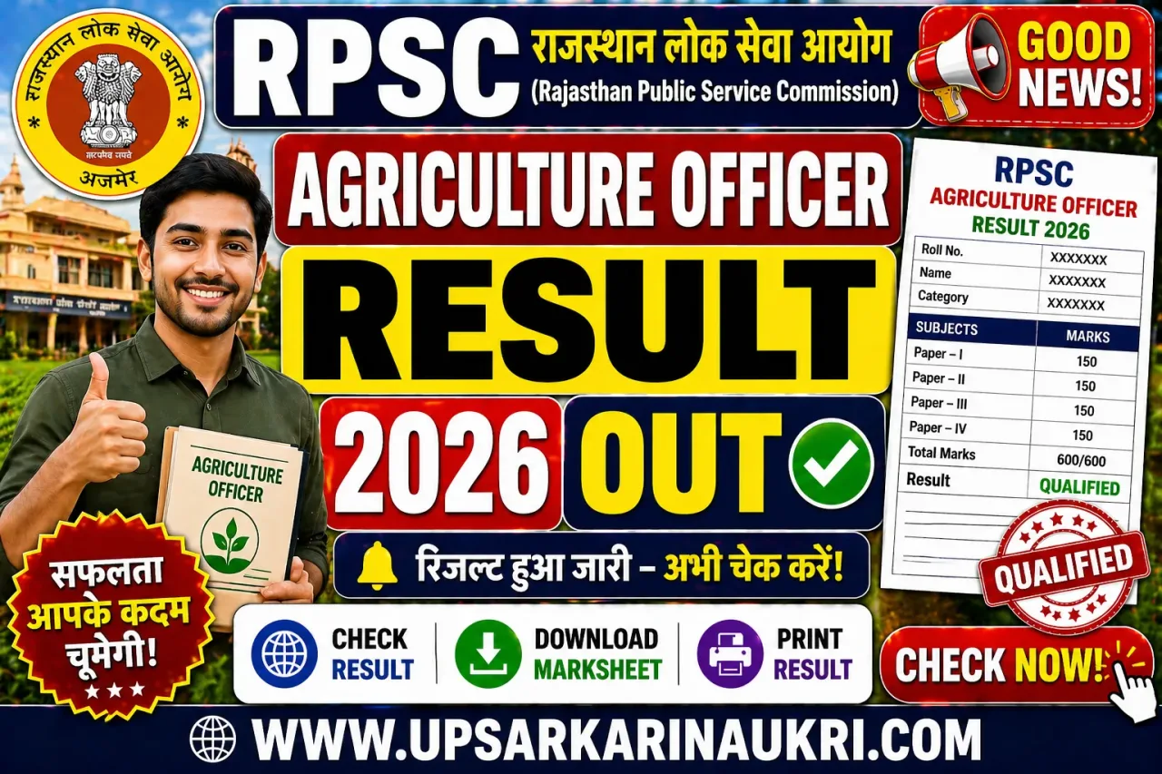 RPSC Agriculture Officer Result 2026 – Out