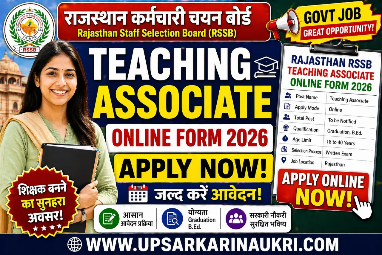 Rajasthan RSSB Teaching Associate Recruitment 2026