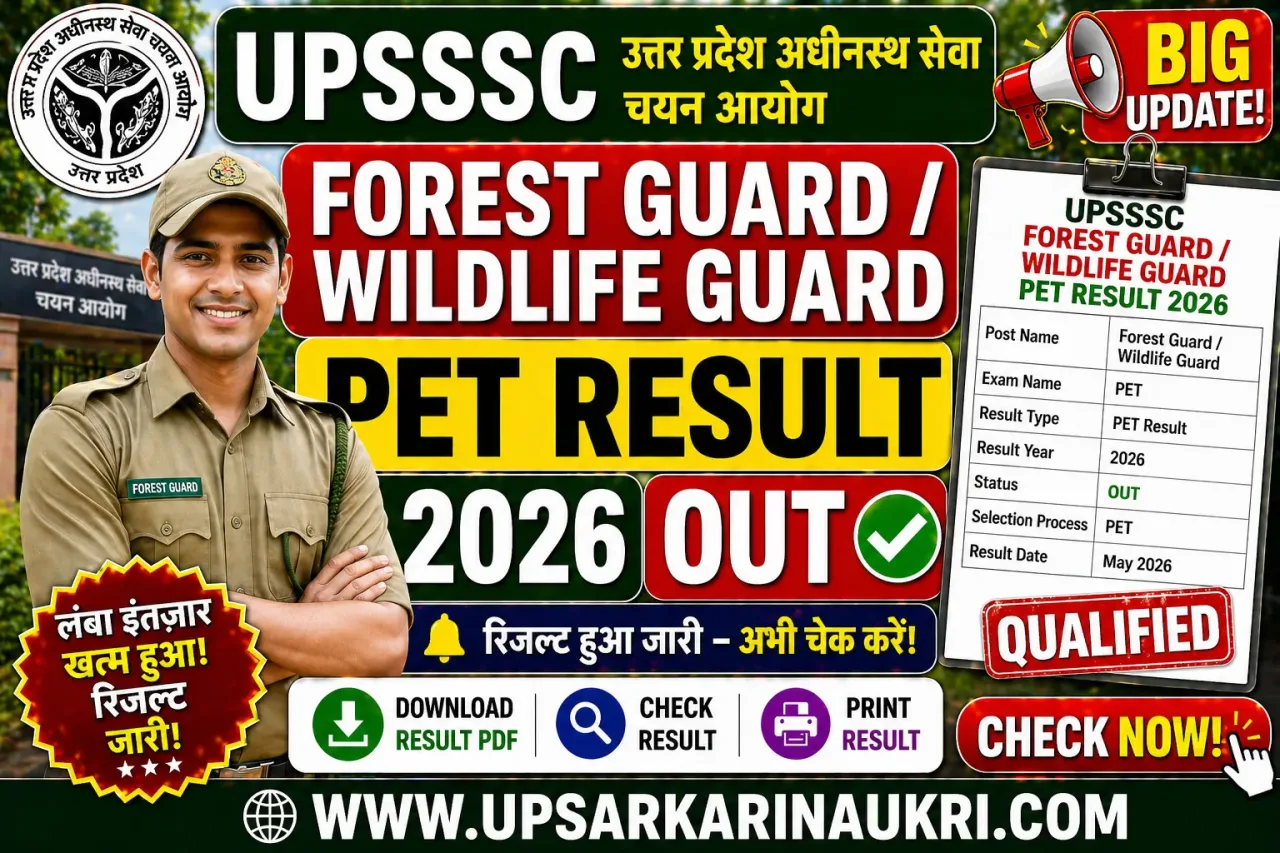 UPSSSC Forest Guard / Wildlife Guard PET Result 2026 – Out