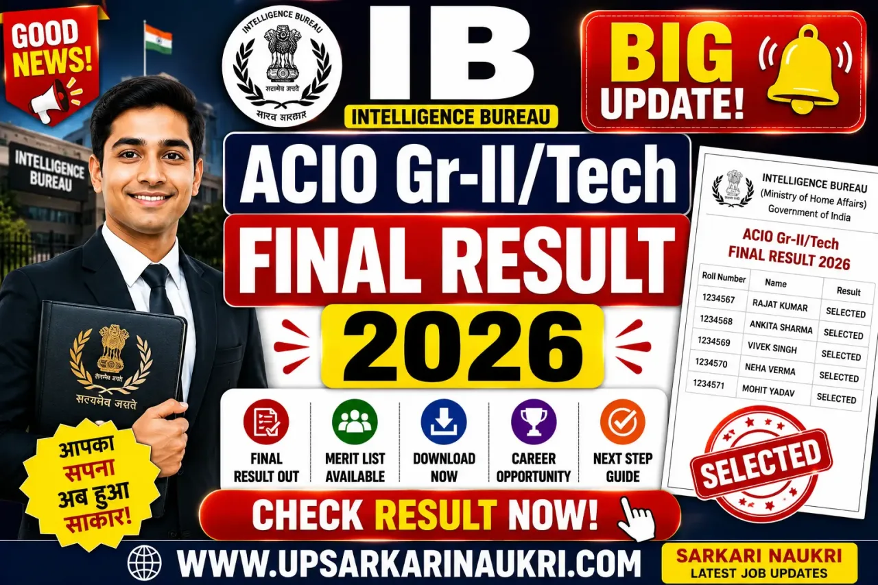 IB ACIO Gr-II/ Tech Final Result 2026 – Out