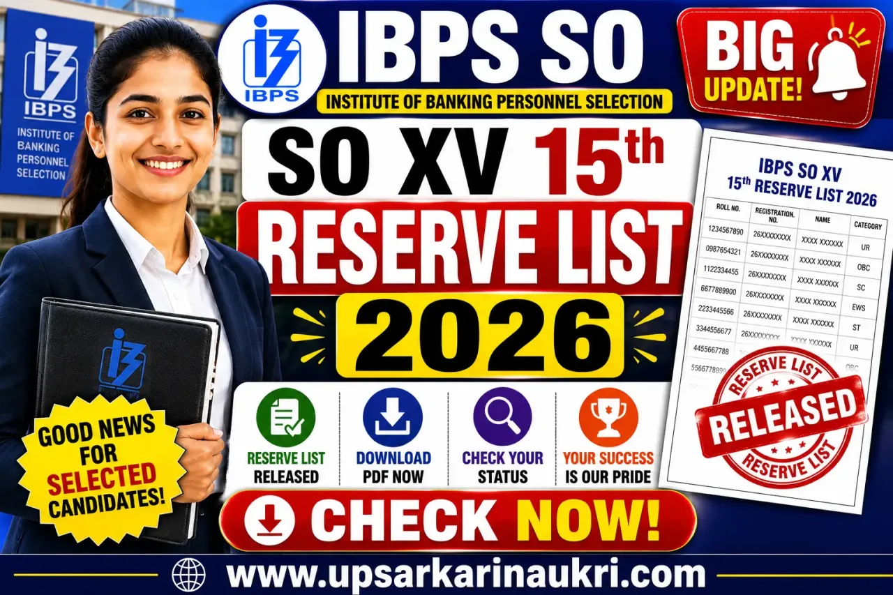 IBPS SO XV 15th Reserve List 2026 – Out