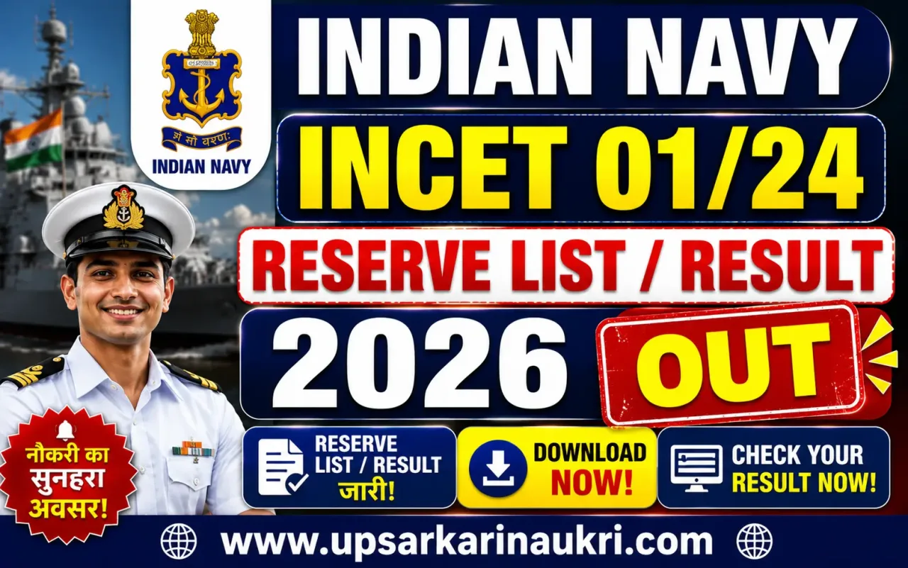 Indian Navy INCET 01/24 Reserve List / Result 2026 – Out
