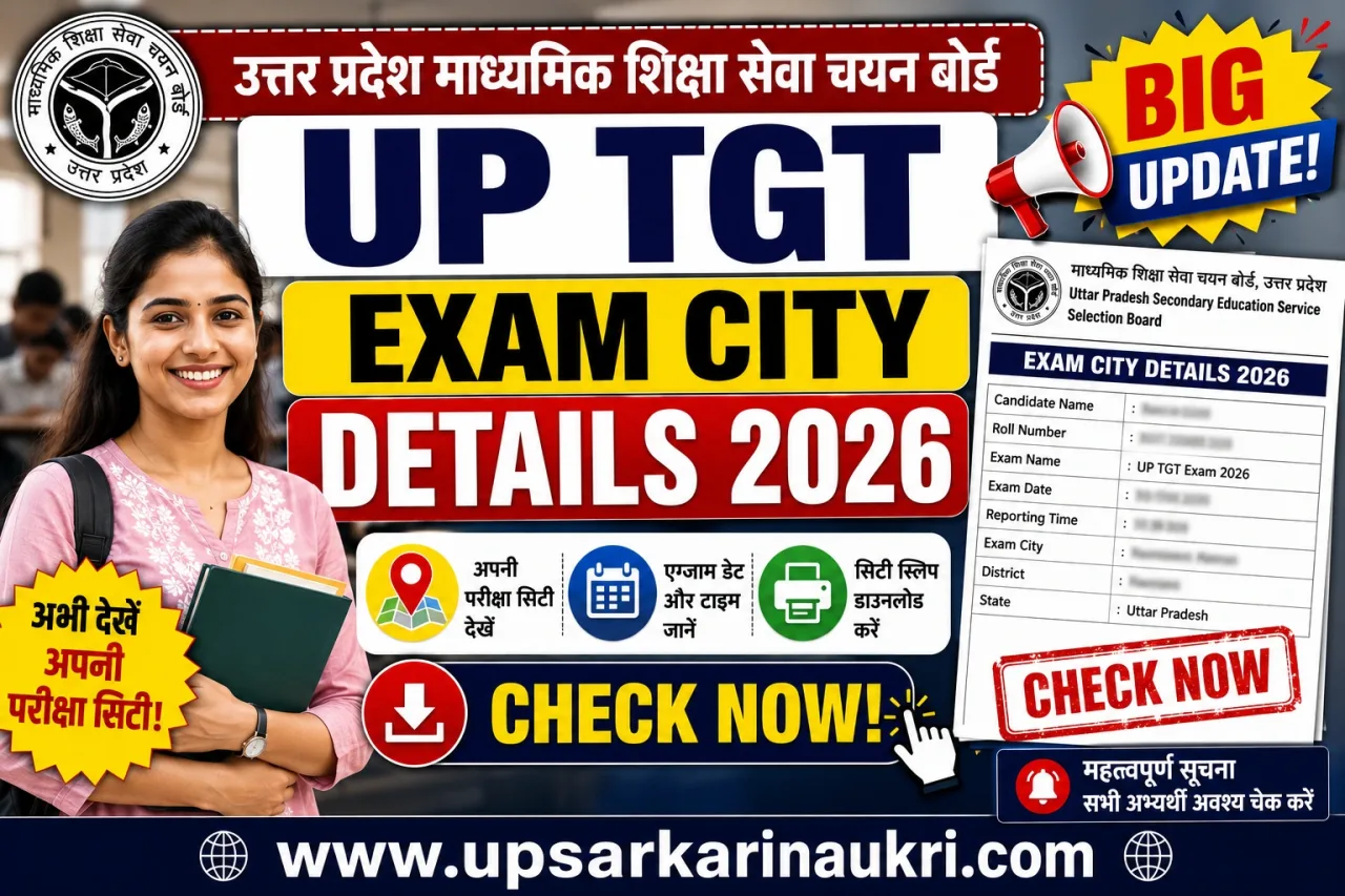 UP TGT Exam City Details 2026 – Out