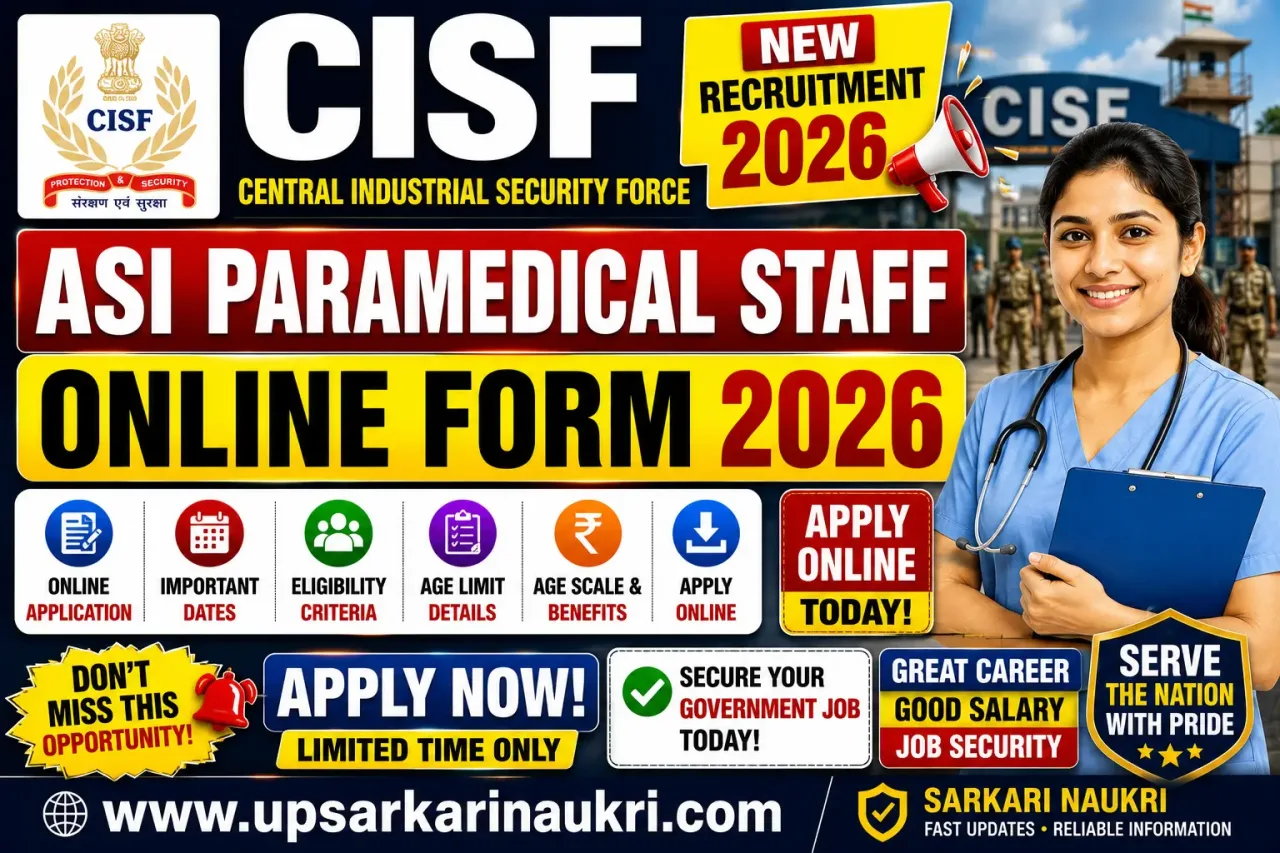 CISF ASI Paramedical Staff Recruitment 2026