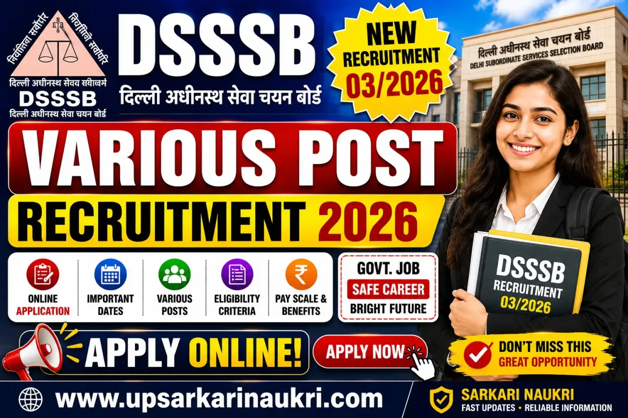 DSSSB Various Post 03/2026 Recruitment