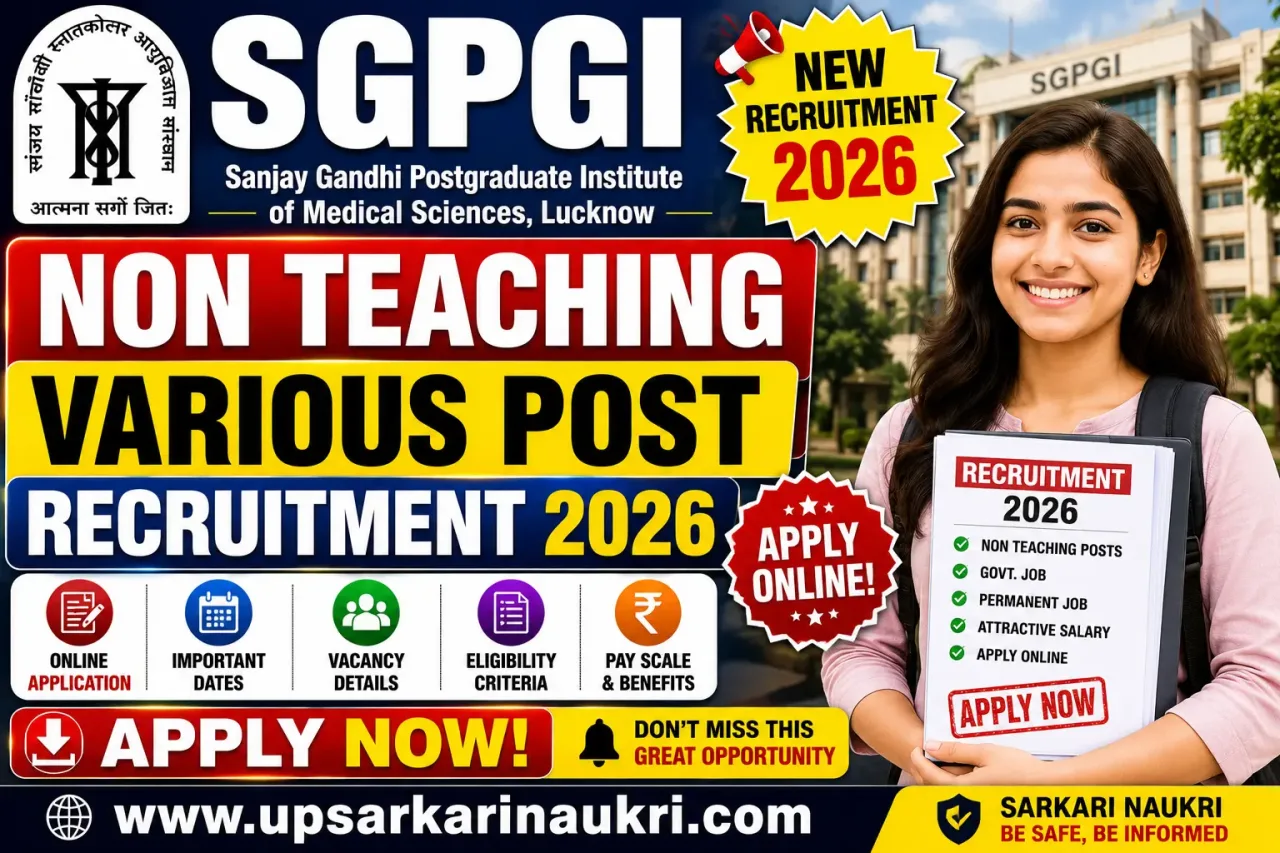SGPGI Non Teaching Various Post Recruitment 2026