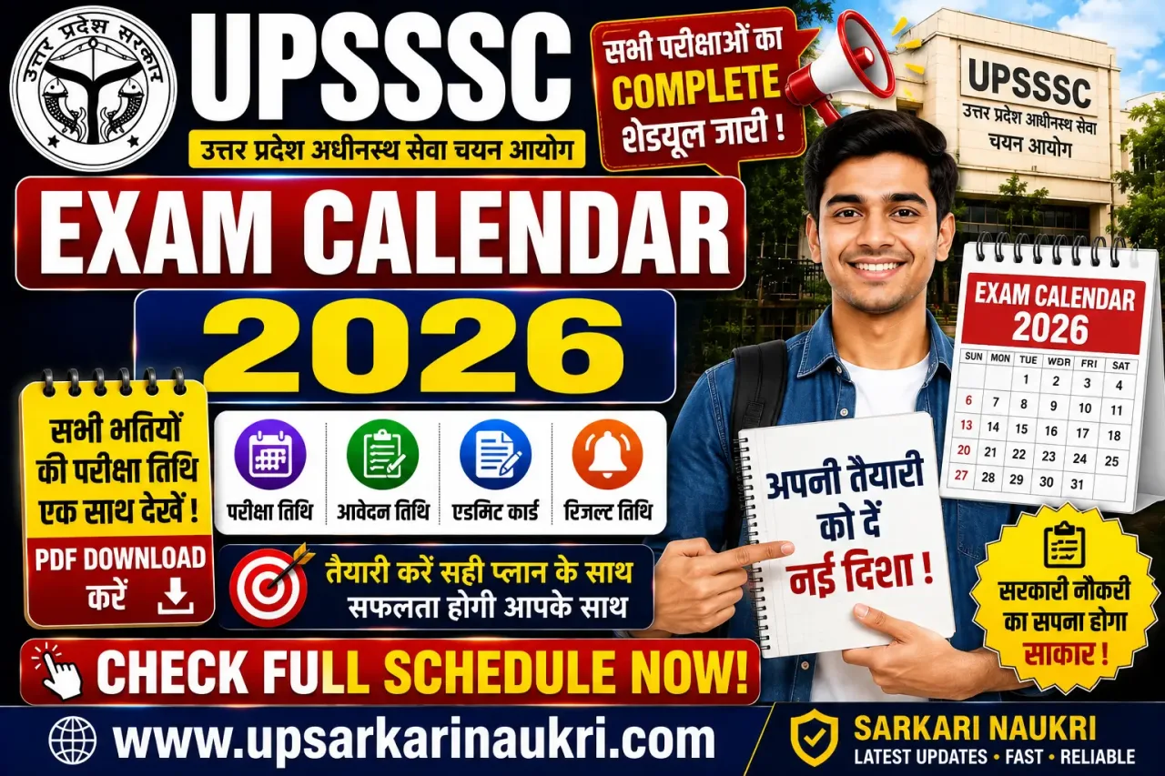 UPSSSC Exam Calendar 2026